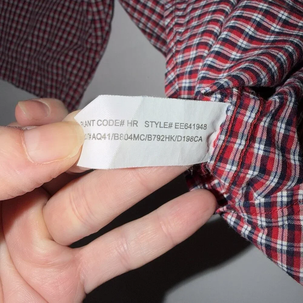 Polo Ralph Lauren‎ Boys Button Down Shirt Red White Blue Plaid M 12 14 Pony Logo